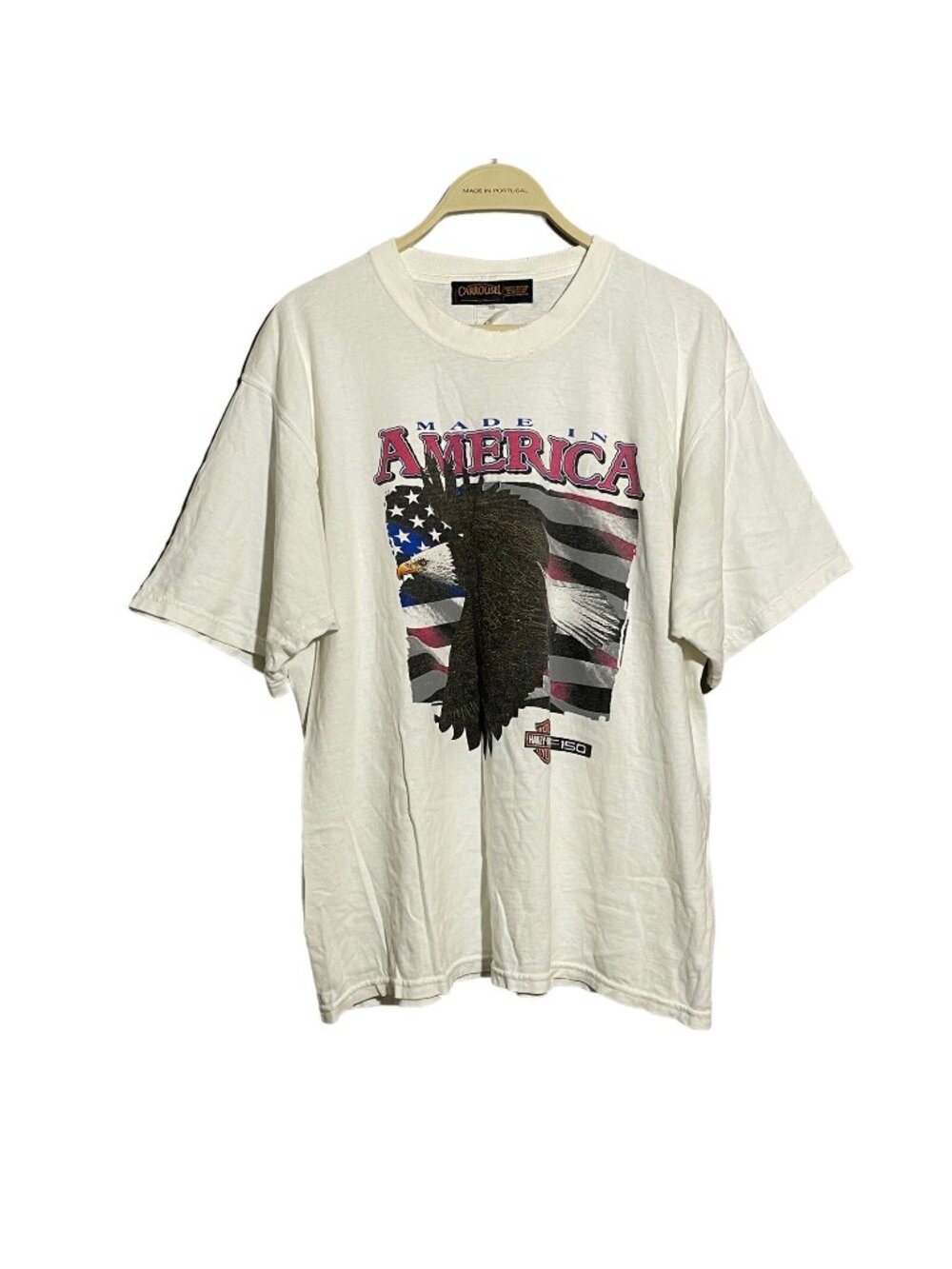 Carrousel Harley Davidson F150 Tshirt Men Size L Motorcycle Eagle America Flag